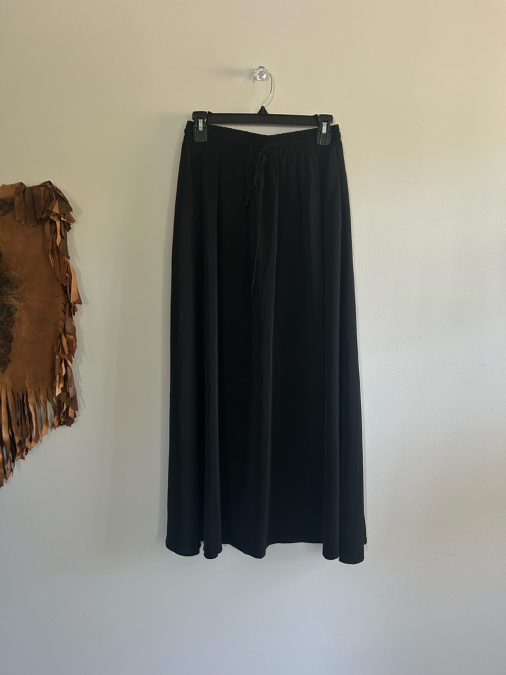 Amazon Black Midi Skirt with Drawstring Waist